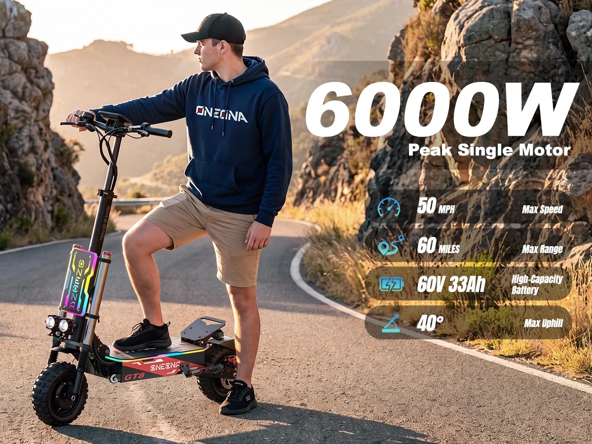 60V 5600W Dual Motor Electric Scooter - ONECNA NEW GT8PRO Elektroroller für Erwachsene,
