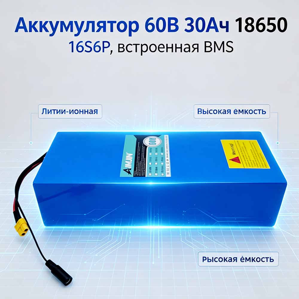 Eingebautes BMS 18650 16S6P 60 – 60V 30Ah Electric Scooter Battery Bewertung und Preis