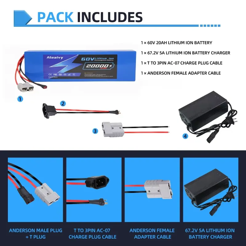 Aleaivy 60V 20AH 30AH 21700 Li – 60V 30Ah Electric Scooter Battery Bewertung und Preis